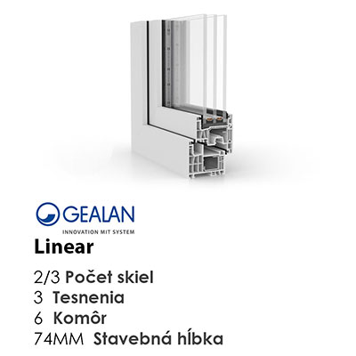 Gealan Linear 74mm 3 tesnenia