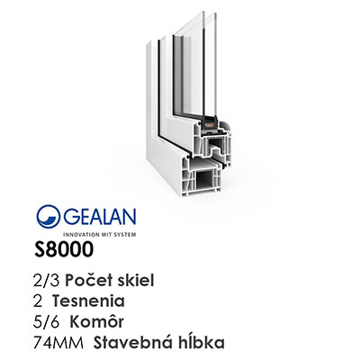 Gealan S 8000 74mm 2 tesnenia