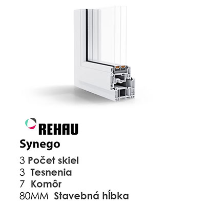 Rehau Synego 80mm 3 sklo - 3 tesnenia